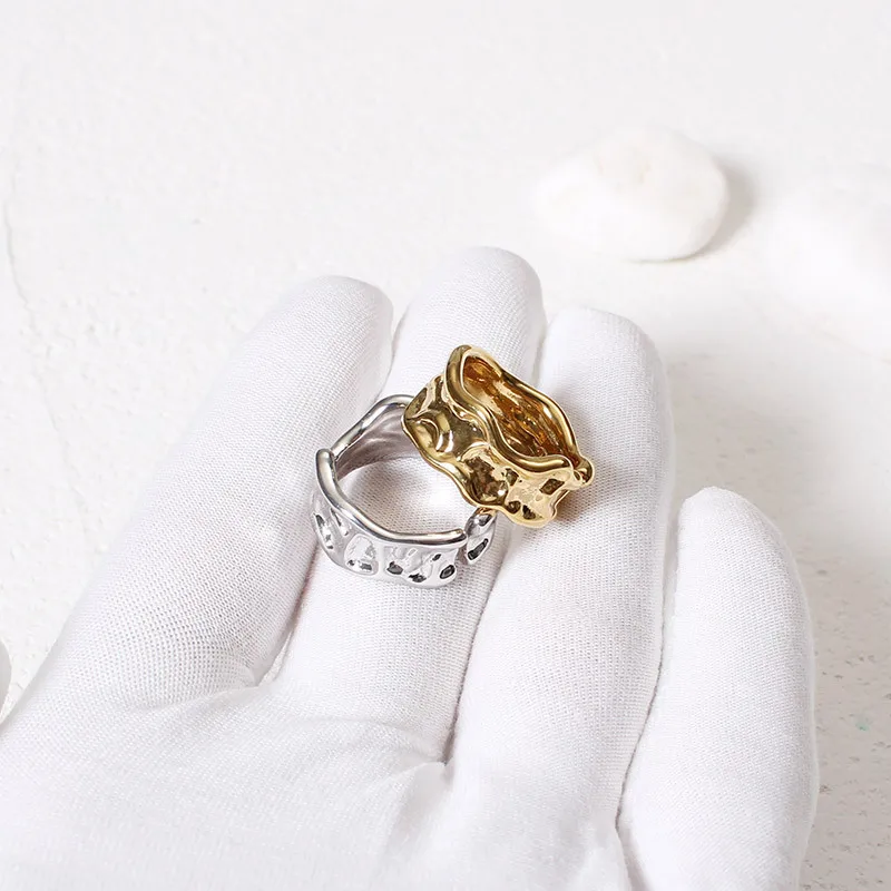 

Bump Irregularity Design Opening Adjustable Ring Ins Popular Texture Copper Metal Ring Jewelry Gift Drop Shopping