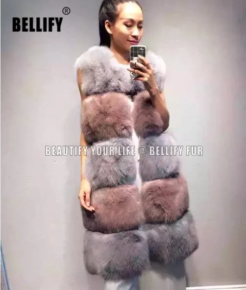 

Best Selling Hot russian Celebrities star Style Fur vests . luxurious color Patchwork Amazing Fur waistcoat 100CM