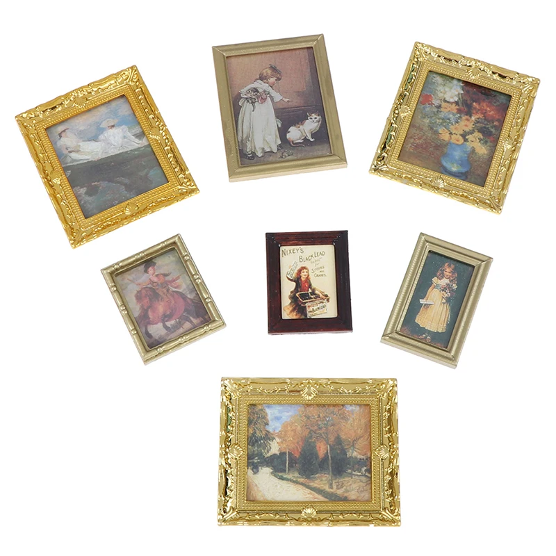 Аксессуары для кукольного домика картина 1:12 кукольный домик миниатюрная маслом