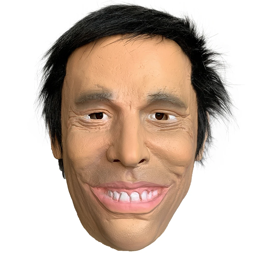 

Человеческая маска с короткими волосами для Хэллоуина из латекса для наращивания на всю голову Маскировка Косплэй костюм реквизит Стиль