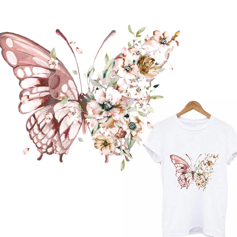 Обувь с украшениями в виде цветков и бабочек термо-Стикеры для одежды на одежде