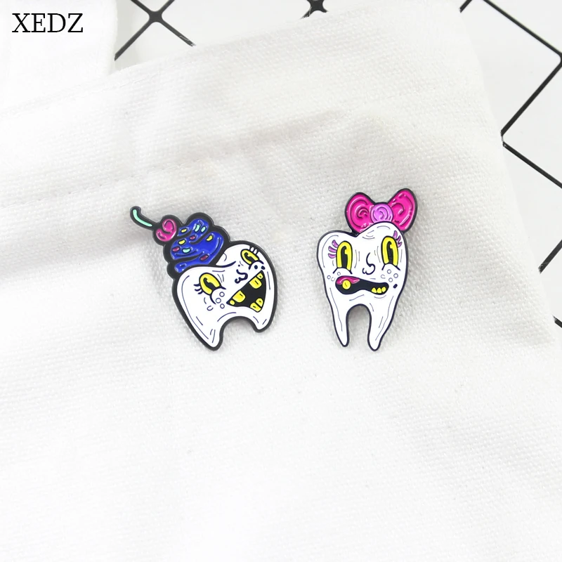 Женская брошь в форме мороженого XEDZ модная конфеты и зуба милая кожаная для