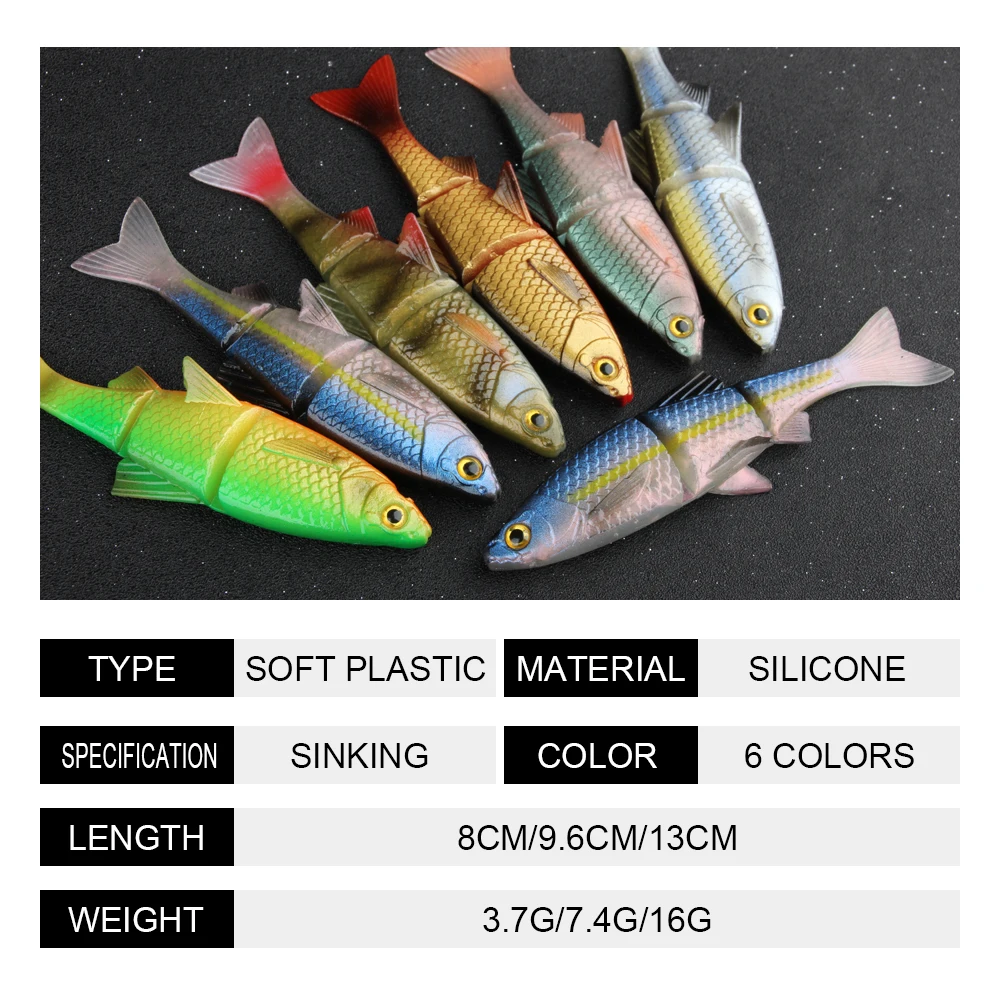 Спинполер 3 секции мягкая рыболовная приманка для форели щуки мягкий пластик