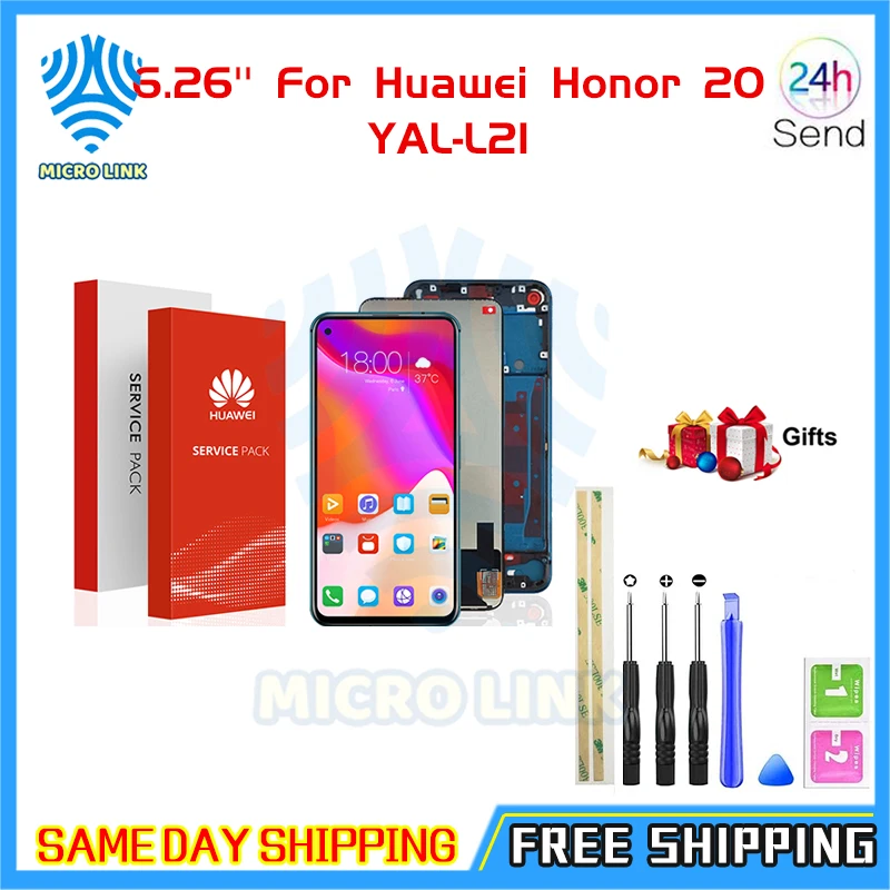 

6.26'' For Huawei Honor 20 YAL-L21 LCD Touch Screen Digitizer Replace For Huawei Honor 20 Pro LCD Display YAL-L41