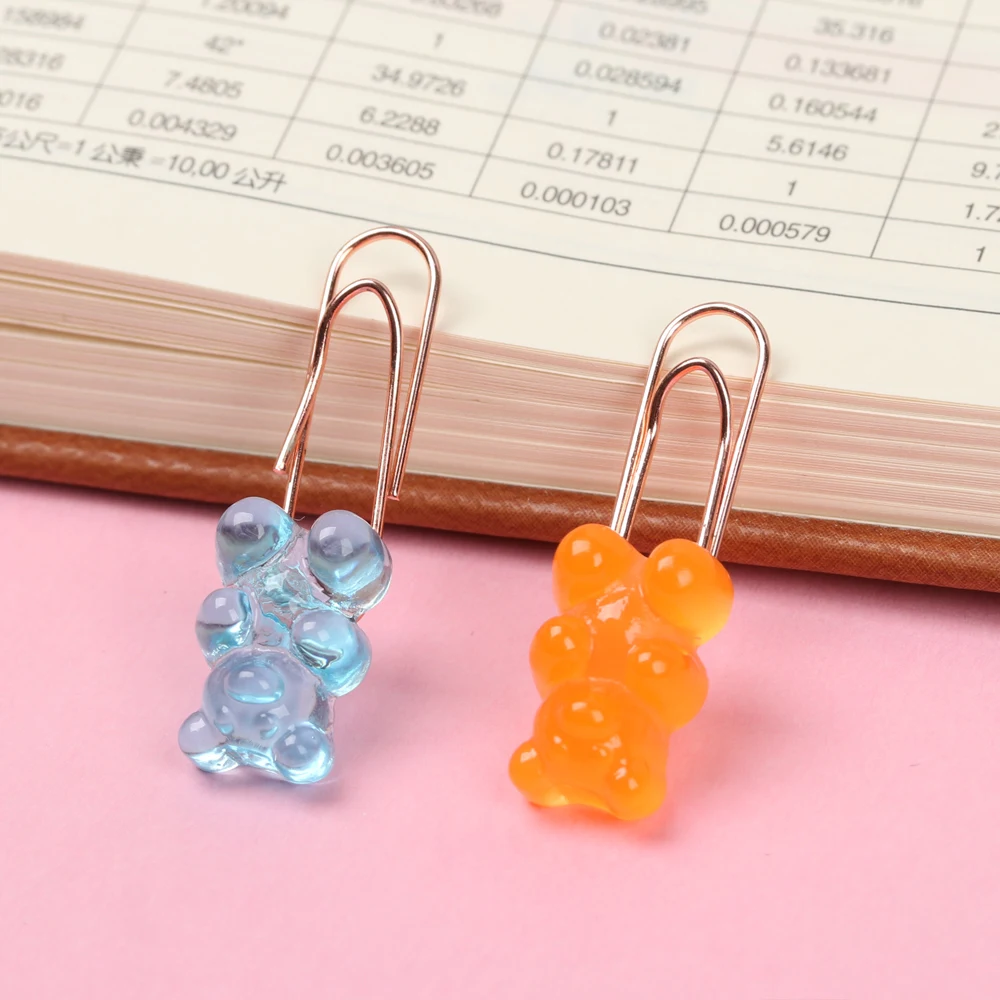 2 шт./компл. Kawaii Медведь Декор скрепки декоративные для закладывания пилочки