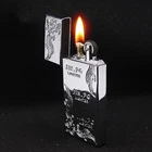 Новинка ультратонкая кремневая Зажигалка бензиновая масляная Зажигалка многоразовая керосиновая Зажигалка металлические ретро гаджеты для мужчин Бесплатный огонь