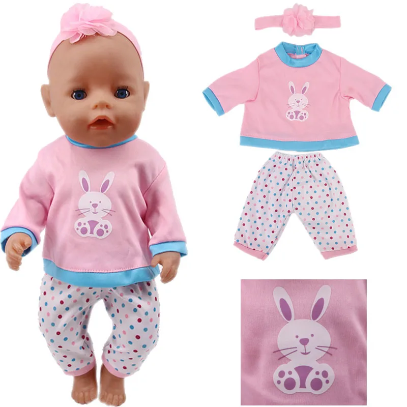 Кукла с милым Кроликом одежда из двух предметов подходит для американских кукол