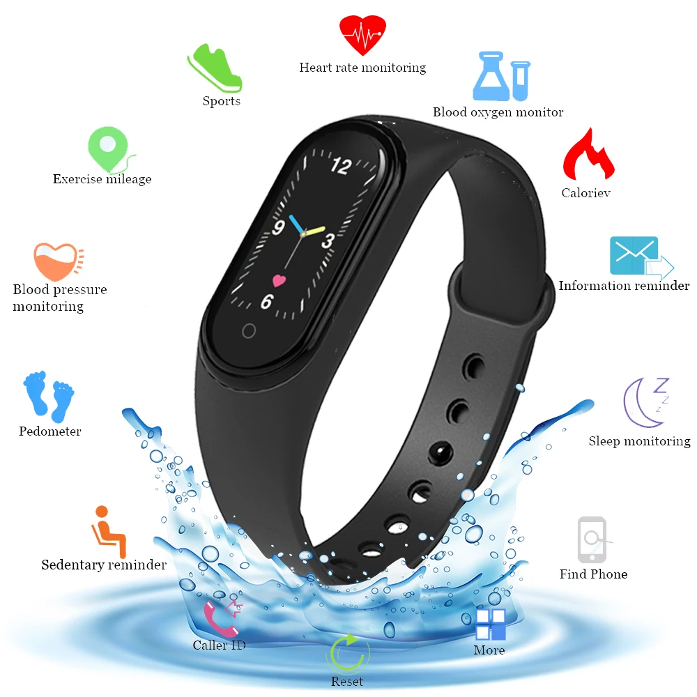 

M5 Waterproof Smart Bracelet Bluetooth Call Music Play fitness tracker Smart Watch Monitor Smart Band Pedometer Smart Wristband