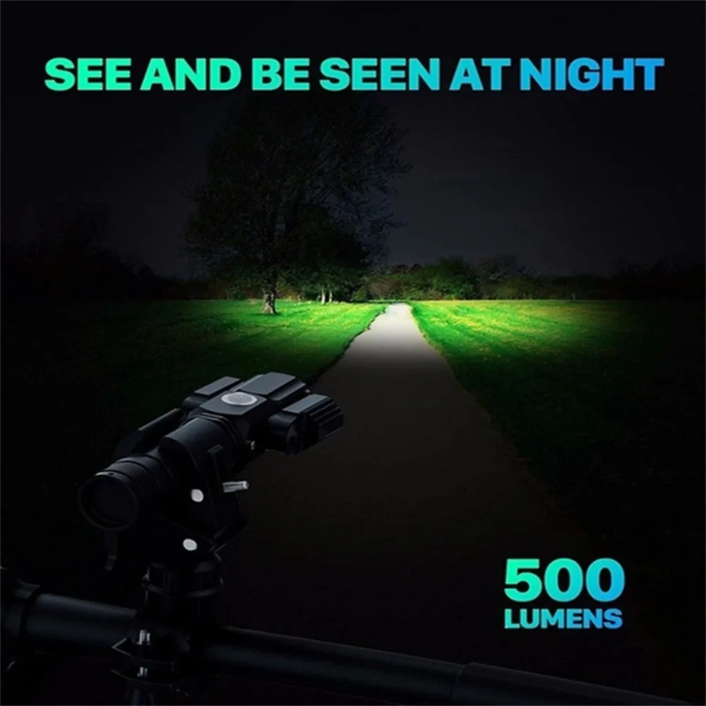 

1000 Lumens Bicycle Flashlight USB Rechargeable 18650 Battery Waterproof 360 Free Rotation Rear Light Bicycle Lighting Led