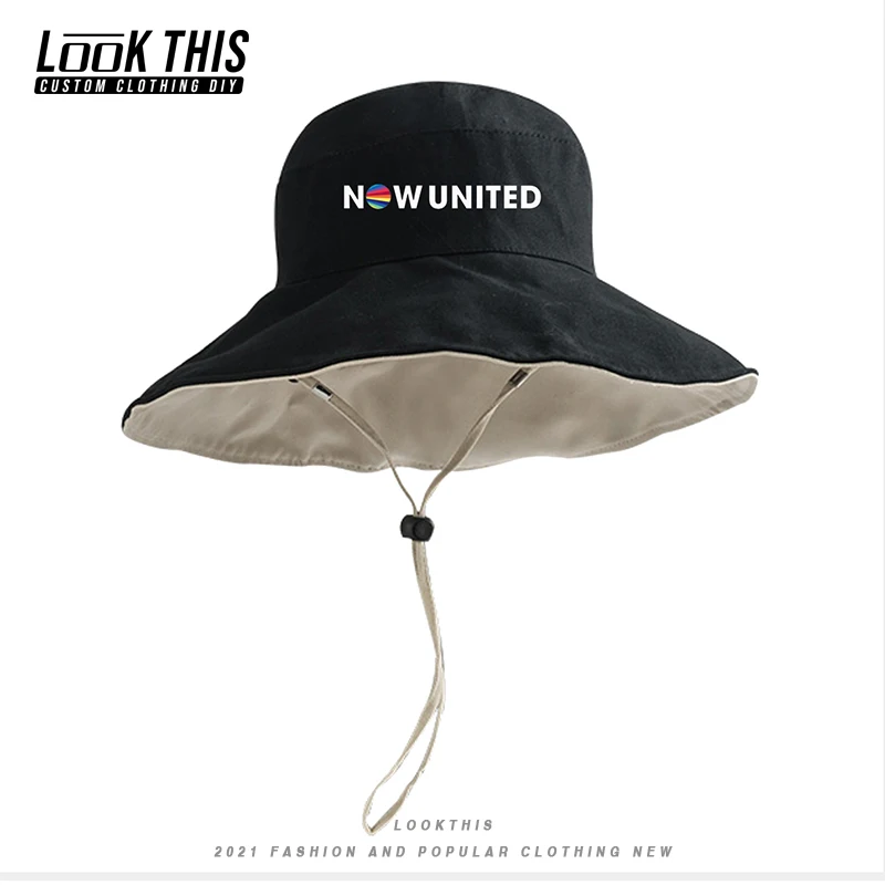 

NOW UNITED Panama 2021 Fashion Reversible Hat 100% Cotton Caps Bucket Hat Women's Bucket Boy Girl Outdoor Travel Beach Sun Hat