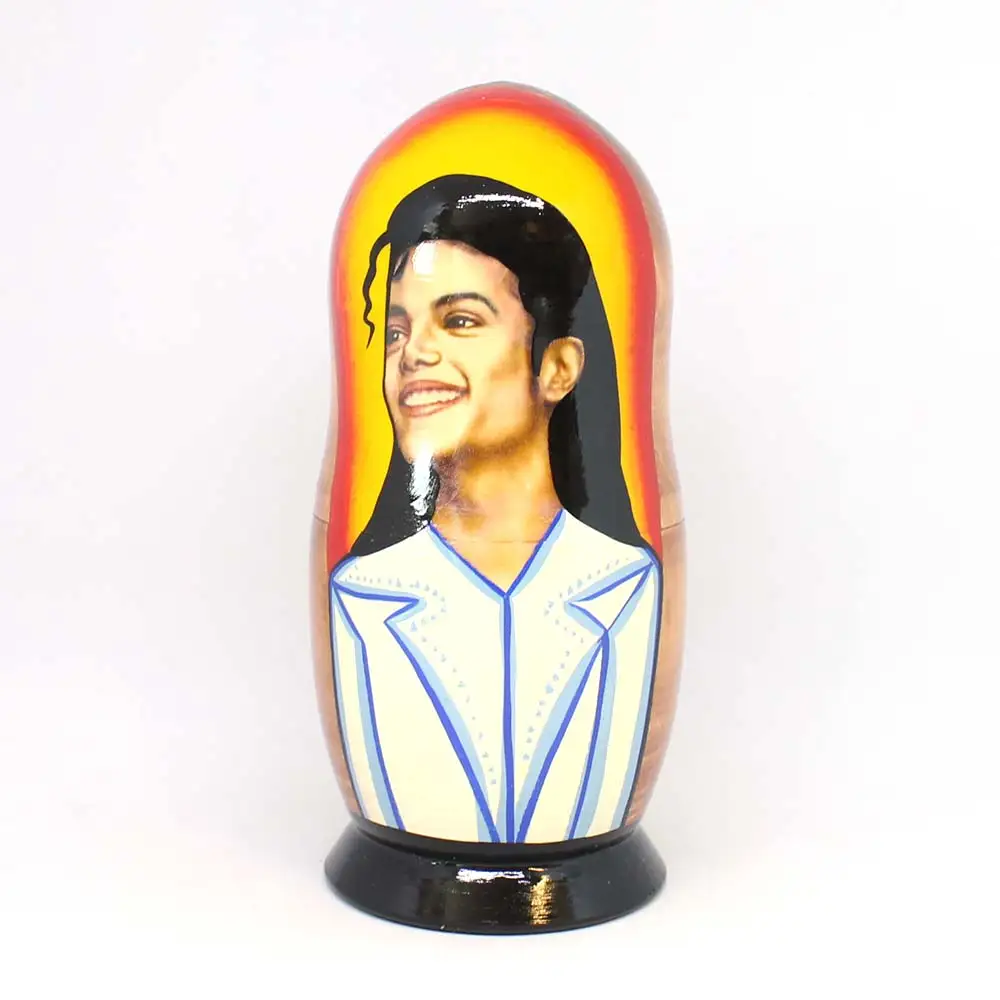 Матрешка большая стиль Майкл Джексон 5 мест 19 см #99 | Игрушки и хобби