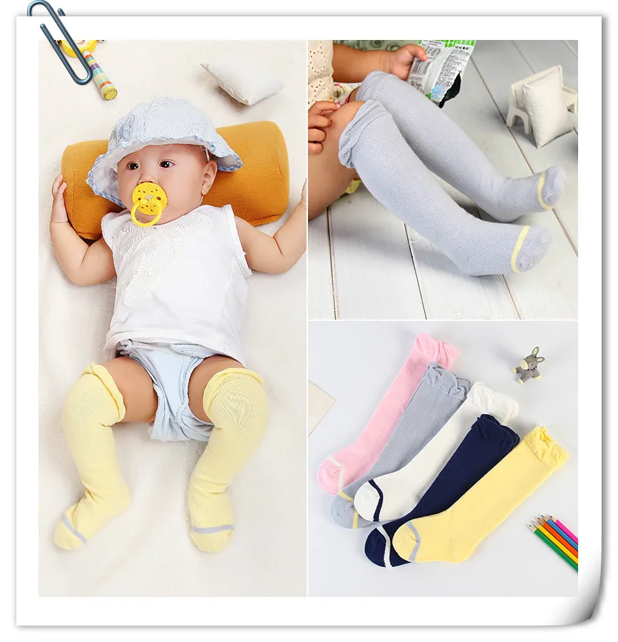

clearance!!! Cotton Boys Girls Knee Socks Baby Knee Highs Stripe Socks Children Kids Solid Leg Warmers Toddler Clothes 0-1year