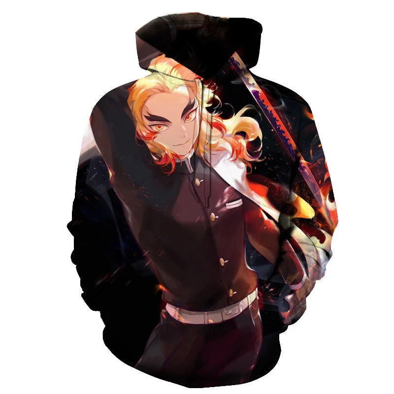 COSGOGO аниме косплей Rengoku Kyoujurou толстовка с капюшоном для мужчин и женщин