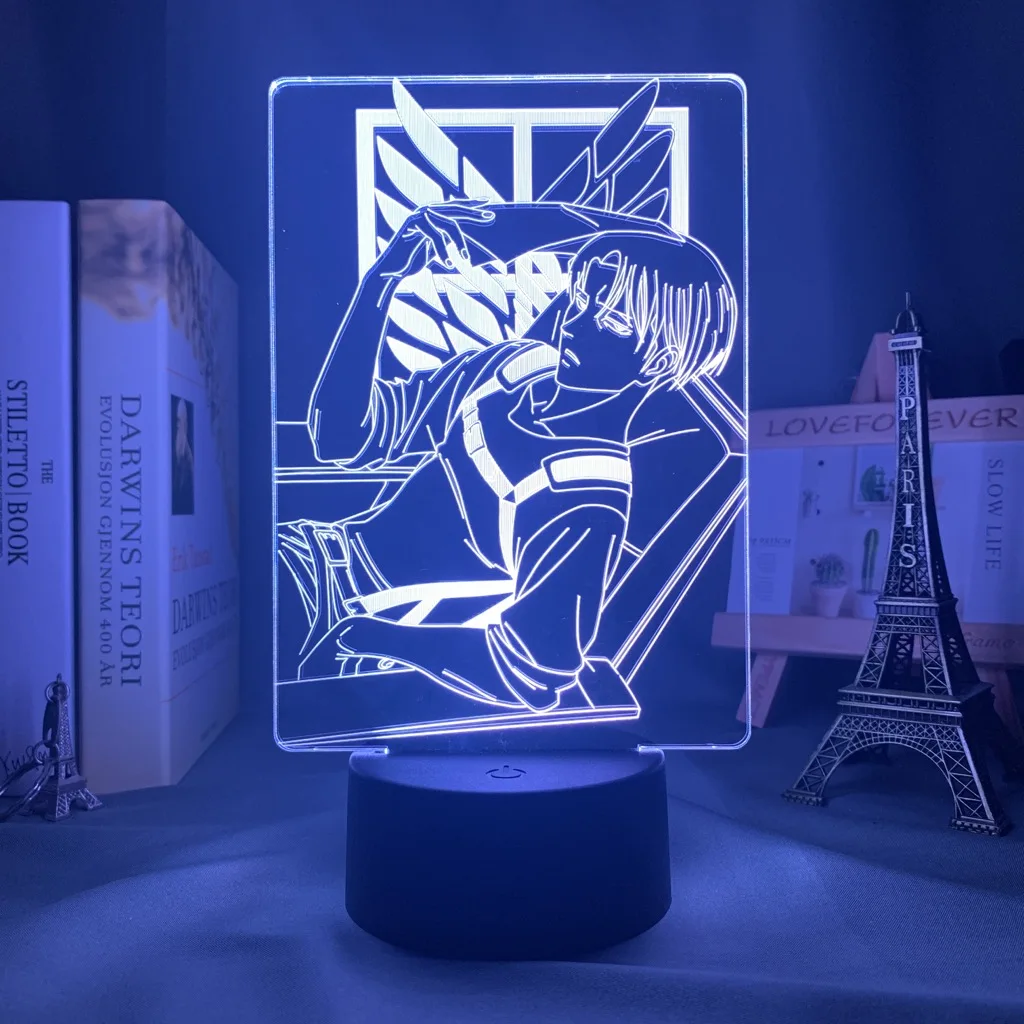 

Acrylic 3d Lamp Levi Ackerman Anime Peripheral Attack on Titan for Home Room Decor Light Child Gift Captain LED Night Light