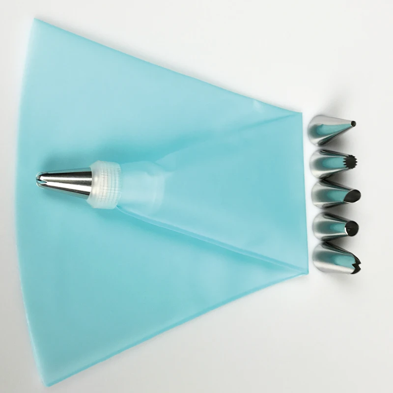 8 шт./компл. силиконовый Декор рот глазурь Трубопроводы Крем кондитерский мешок + 6