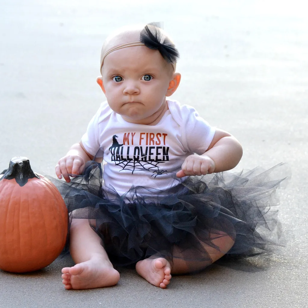 Костюм на Halloween для детей новорожденных маленьких девочек первый облегающий