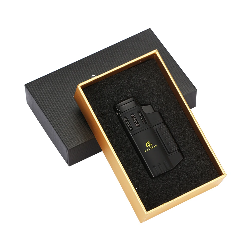 Металлическая зажигалка для сигар GALINER портативная устойчивая к ветру 4 струи