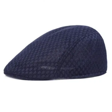 navy blue SILOQIN ультра-тонкие дышащие модные береты для мужчин и женщин, летние простые утконосы, плоский берет, Кепка для гольфа, плюща, пара шляп унисекс - Цвет: navy blue