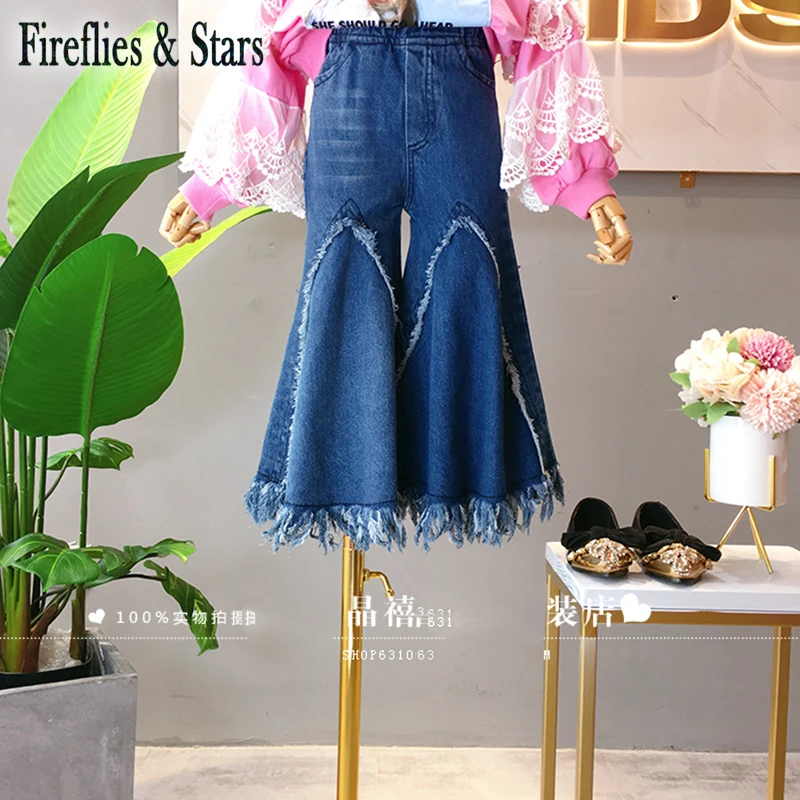 Джинсы клеш с бахромой для девочек 1 6 лет|girls culottes|kids bottomsculotte girl |