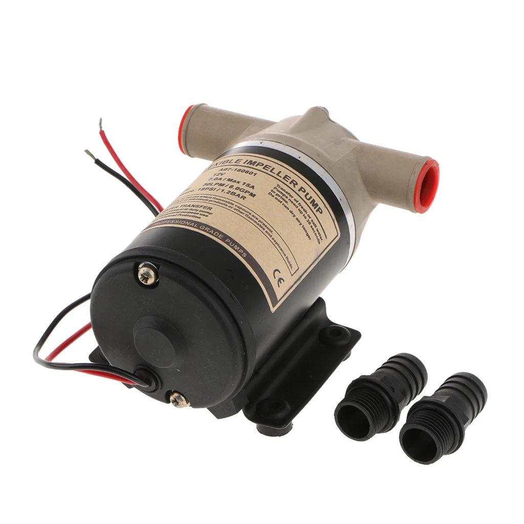 

12V Flexible Impeller Water Pump Water Puppy Flexible Impeller Pumps 12V 8 GPM 30 LPM Marine for sea /fresh / salt / bilge Water