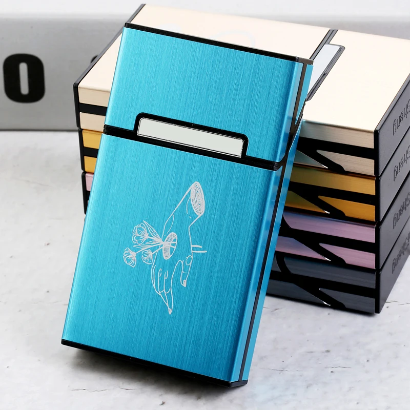 Тонкий женский чехол для сигарет на заказ леди пластиковый с откидной крышкой