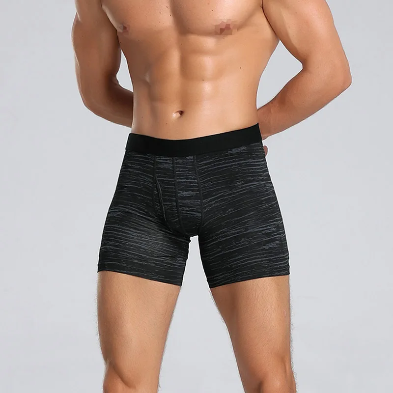 

New Wholesale Mens Sport Underwear Low-waisted Stretch Tight Breathable Underwear for Men Running Boxers Shorts M to XXL