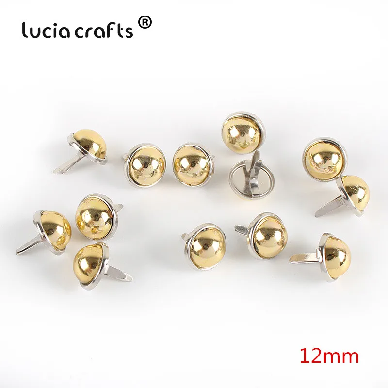 S3 Gold 100pcs 50 шт/100 шт разноцветные Круглые металлические украшения для рукоделия скрапбукинга с заклепками для создания открыток фотоальбом G1309 - Цвет: S3 Gold 100pcs
