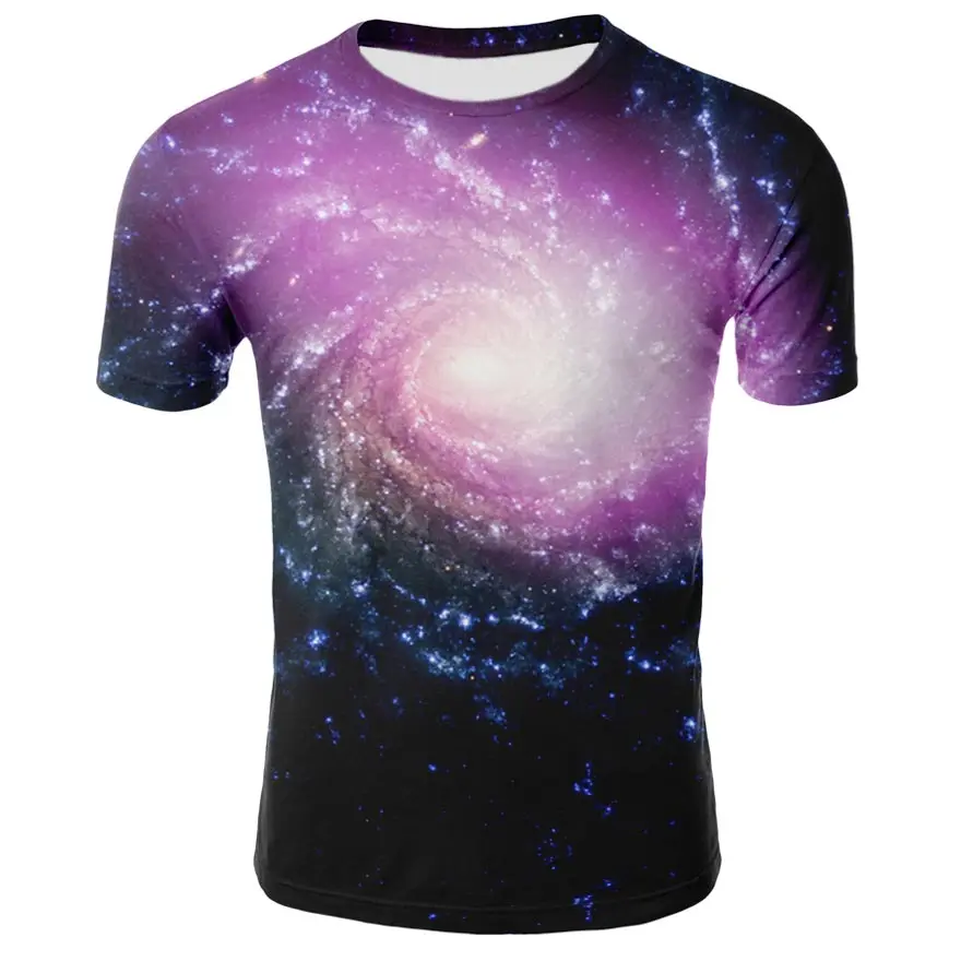 

New Summer Printed Starry Sky With The Same Men'S Wild T-Shirt Summer Casual Fashion Starry Sky Short-Sleeved T-Shirt