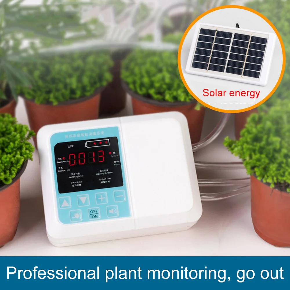 Intelligent Automatic Watering Pump Plant Drip Irrigation System Garden Device Solar Energy Potted Water Timer | Дом и сад