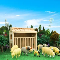 12pcs 132 model miniature goat sheep cub for farm villain on farm for landscape railway layout