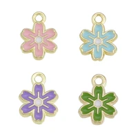 40pcsset fashion zinc alloy colorful flowers charms pendant accessories cartoon flower for earrings jewelry making findings
