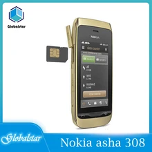 Nokia asha 308 refurbished  original unlocked Asha Charme 3080 phone 3.0 FM Dual sim phone Free shIpping