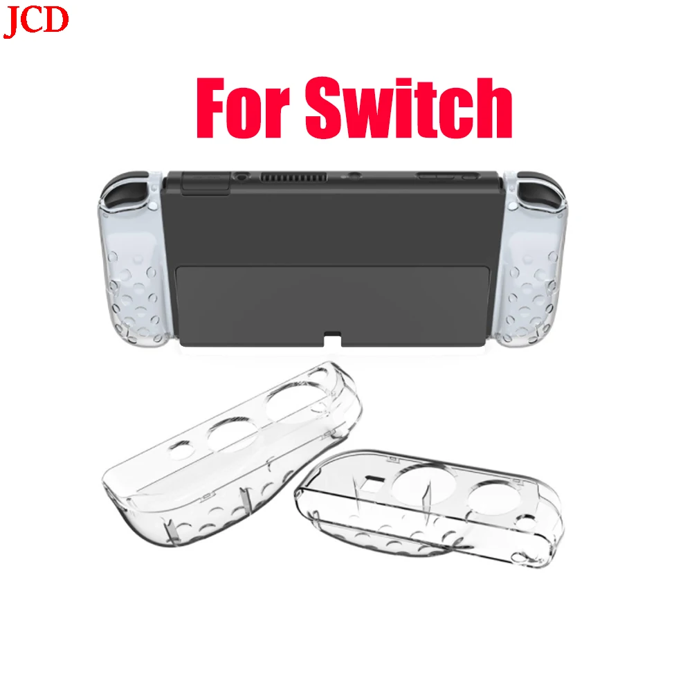 

JCD 1pcs For Nintend Switch OLED Host Protective Case Left And Right Small Handle Crystal PC Protective Case With Drum Bag