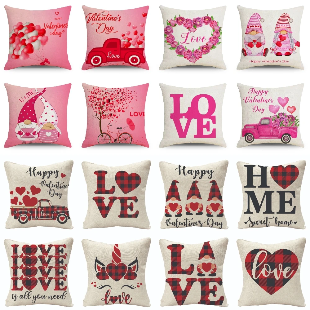 

Наволочка с 3D принтом для пары, наволочка для подушки на День святого Валентина, наволочка для дивана с розовым сердечком, наволочка для под...