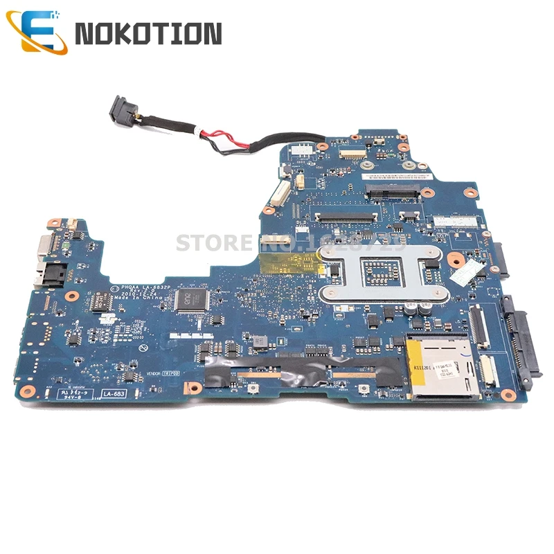 NOKOTION PHQAA LA-6832P K000125610 основная плата для Toshiba Satellite A660 A665 PC материнская плата HM65 DDR3 полный тест