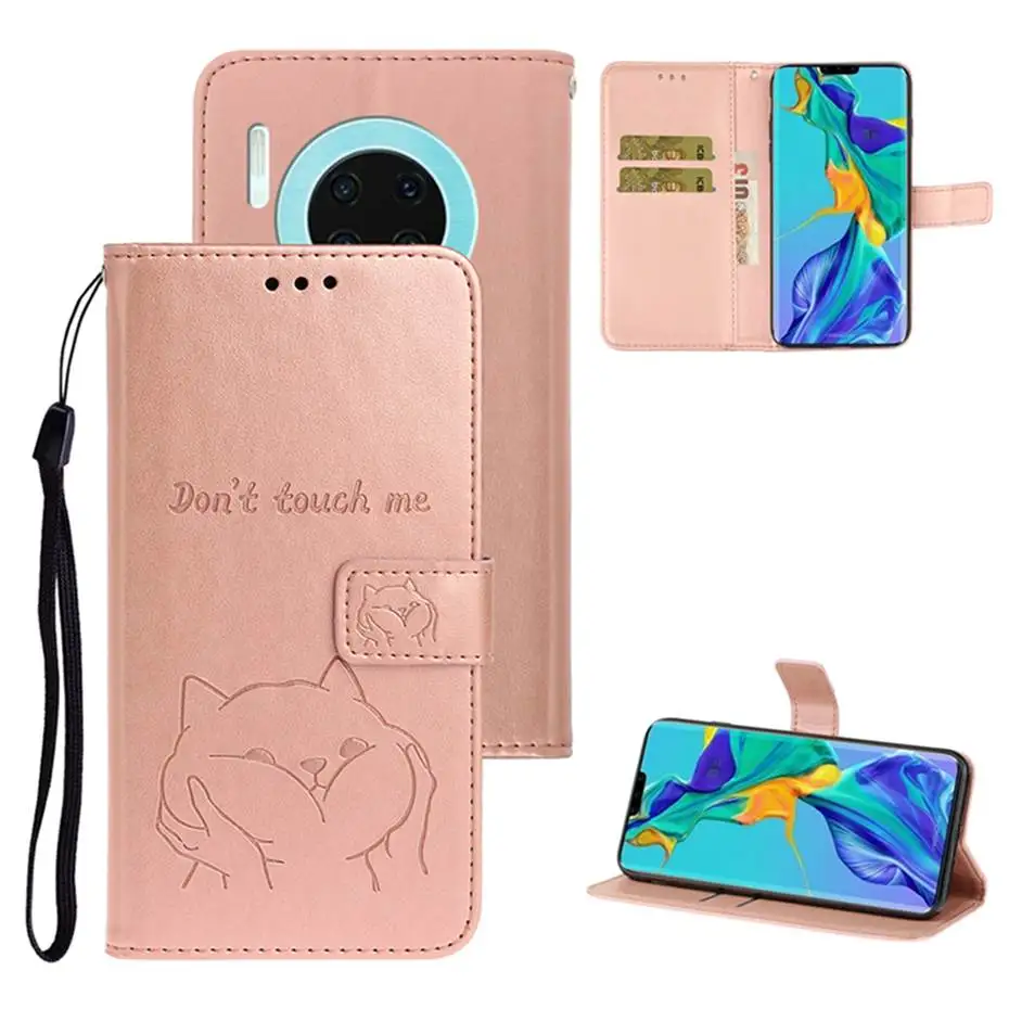 3D Shiba Inu Leather Flip Case For Huawei Nova 5 5i Mate 30 P30 P20 Lite 2019 Pro Honor 10 Phone Wallet Funda | Мобильные телефоны