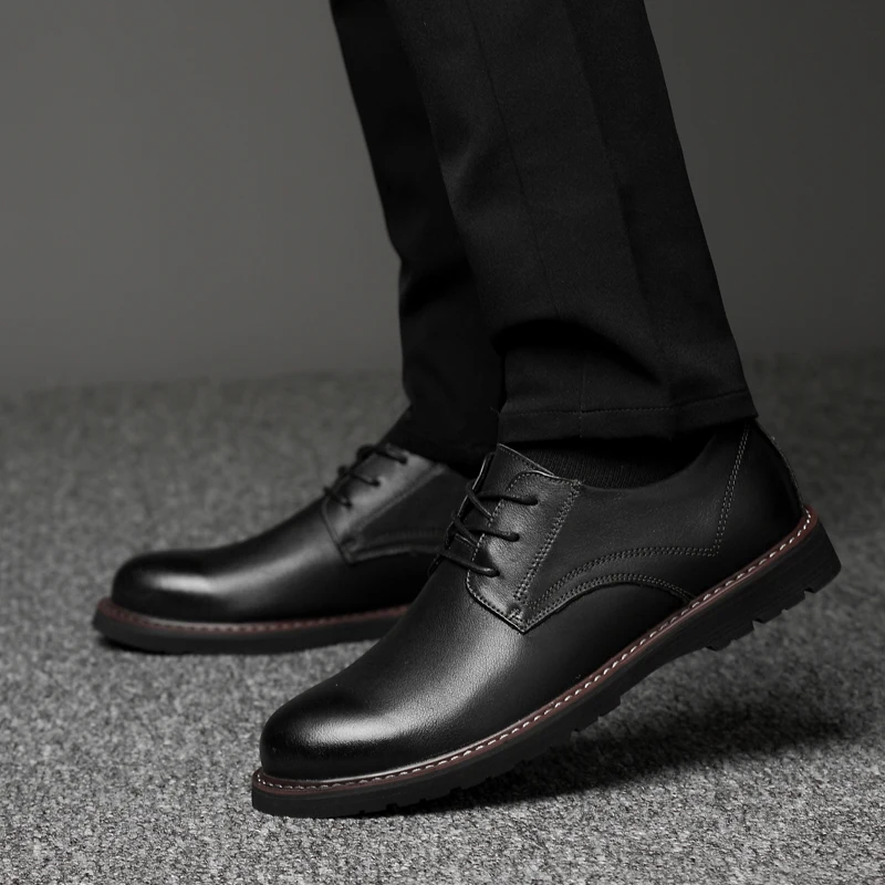 

Men Genuine Leather Business Formal Shoes Men Cow Leather Shoes Wedding Party Dress Shoe