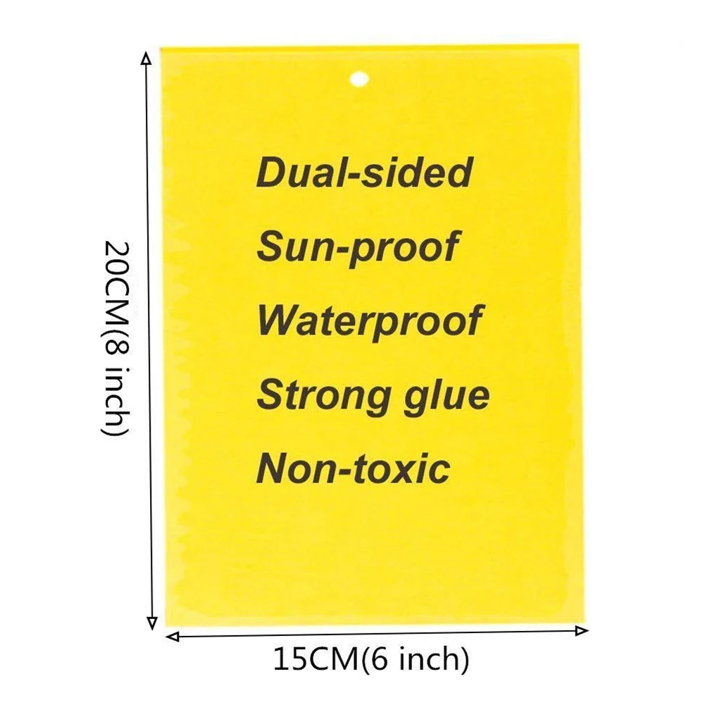 

60Pcs Dual-Sided Waterproof Flying Insect Whiteflies Aphids Sticky Trap Board