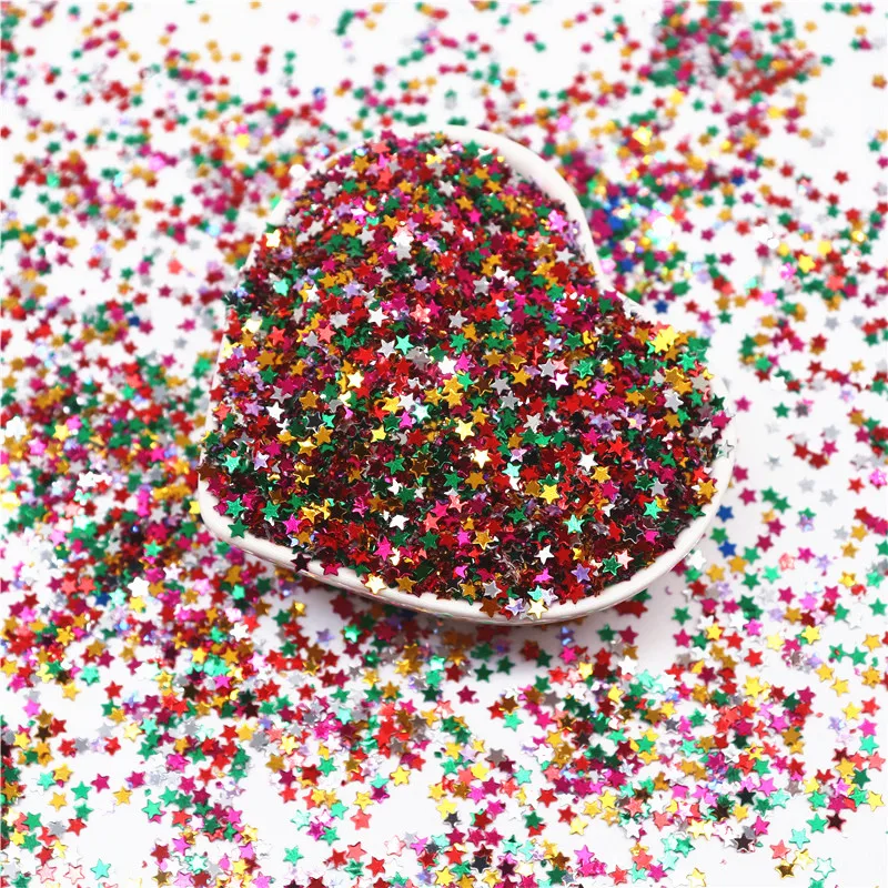 

3mm Sequins Nail Confetti PVC Flat Five-pointed Loose Star Sequin Paillettes Sewing Craft DIY Nailart Scrapbooking Lentejuelas
