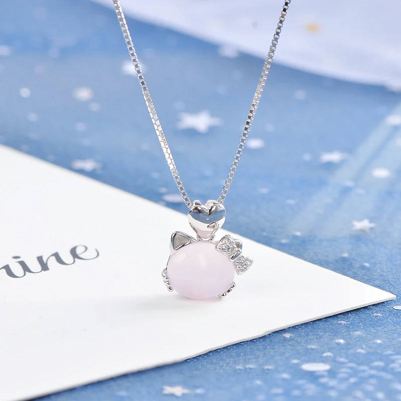 

Kt Pendant Female S925 metalHibiscus Accessories Personality Creative You Are My Sunshine KT cat Necklace Pendant
