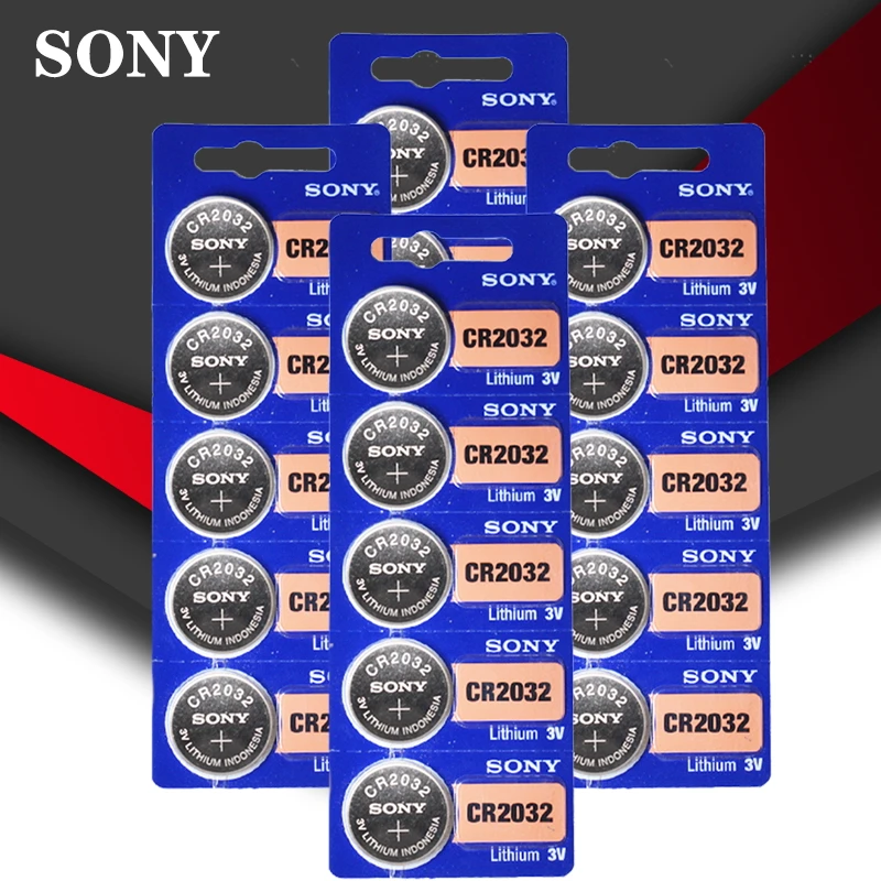 Кнопочные элементы питания SONY cr2032 оригинальные Литиевые Батарейки для часов с