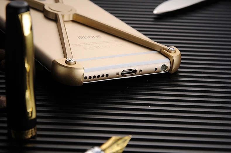 Роскошный Алюминиевый металлический бампер чехол для iPhone 8 7 6 6s/Plus ультратонкий противоударный чехол для телефона Apple iPhone 7 8/Plus бампер