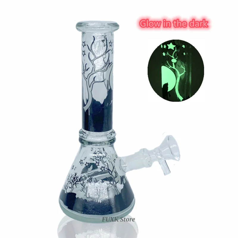 

10 Inch Luminous Hookah Glass Bottle Smoking Pipe Shisha Accessories Glass Bong Tubes Vase Portable Hookah Cup Set Gifts