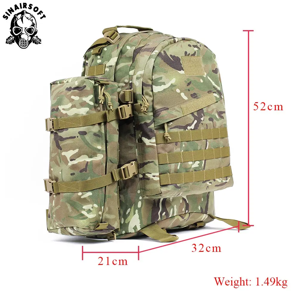 55L 1000D 3D большой емкости мужские армейские тактические рюкзаки военные штурмовые
