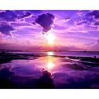 GATYZTORY 5D DIY алмазная живопись Фиолетовое небо Стразы Вышивка пейзаж мозаика вышивка крестиком ручная работа подарок домашний декор