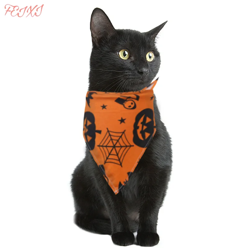 Бандана для собак на Хэллоуин шарф платок нагрудники моющиеся и регулируемые