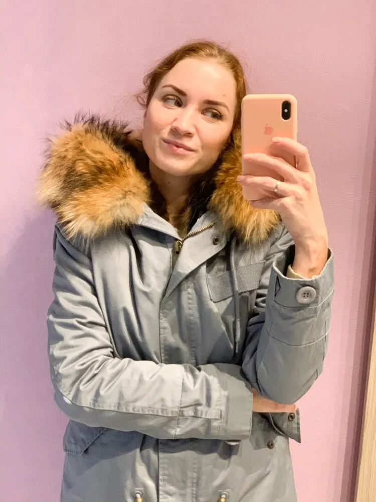 Парка с подкладкой из натурального меха, водонепроницаемая куртка, пальто из натурального меха, зимняя куртка для женщин, воротник из натурального меха енота, теплые толстые парки