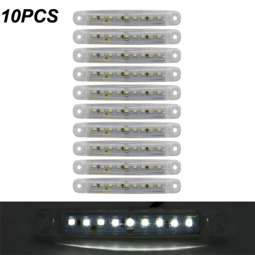 9LED white x10 Янтарный автомобилей Внешнее освещение светодиодный 12 V-24 v 9/6 светодиодный авто шины Грузовик Боковые Габаритные светодиодный индикатор низкая СВЕТОДИОДНЫЙ трейлер светильник задняя сторона лампы - Цвет: 9LED white x10