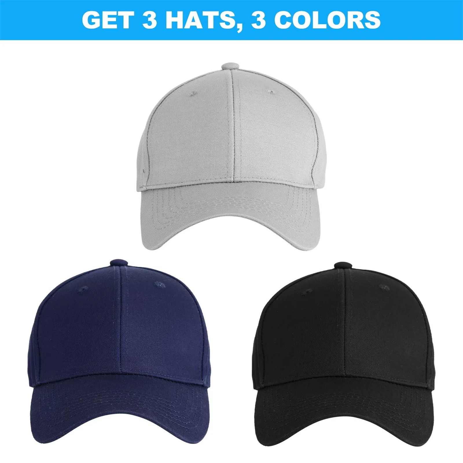 

3PCS Plain Face Baseball Cap, Cotton Daddy Cap Suitable For Men And Women Adjustable Baseball Cap Women Fashion Hip Hop Hat