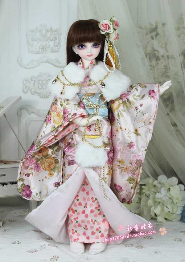 1/4 1/3 BJD Accessories doll clothing Japanese Kimono yukata+handbag+scarf set for BJD/SD,not include doll,shoes,wig and other